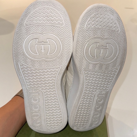 Gucci Women’s White Embossed Chunky Sneakers. Size 37 1/2